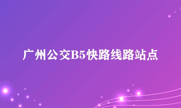 广州公交B5快路线路站点
