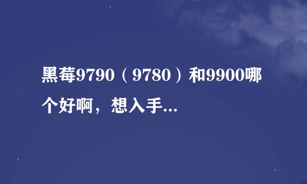黑莓9790（9780）和9900哪个好啊，想入手一个，一直在徘徊