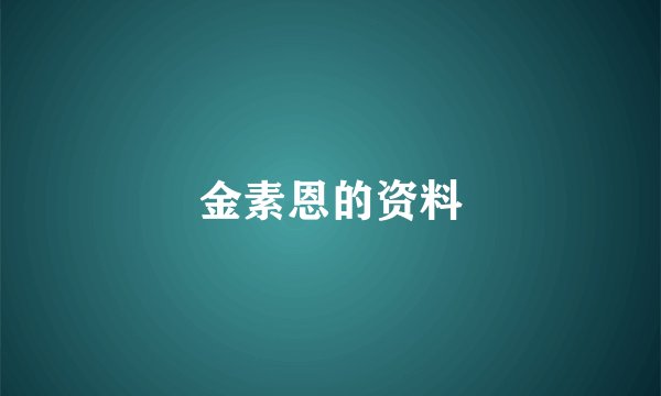 金素恩的资料
