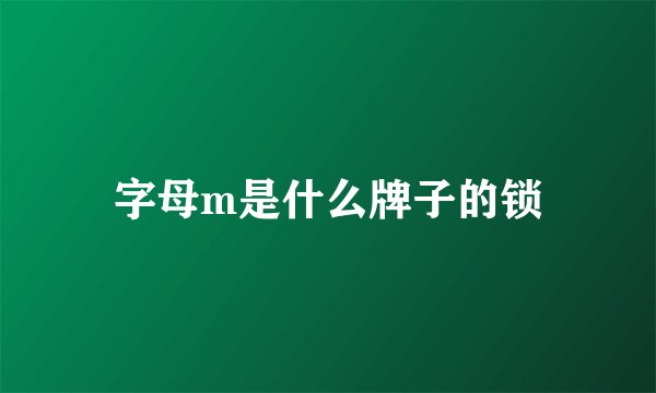 字母m是什么牌子的锁