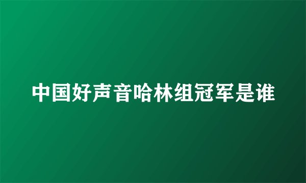 中国好声音哈林组冠军是谁