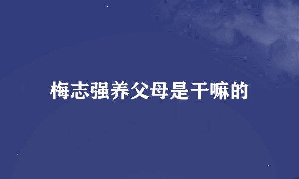 梅志强养父母是干嘛的