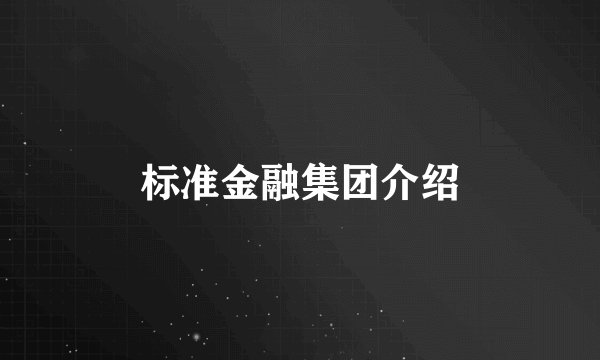 标准金融集团介绍