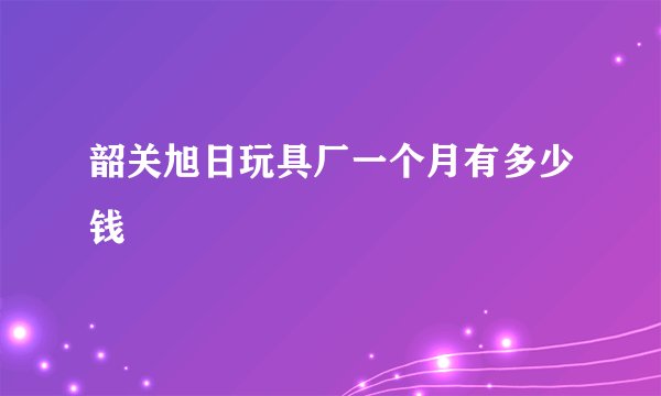 韶关旭日玩具厂一个月有多少钱