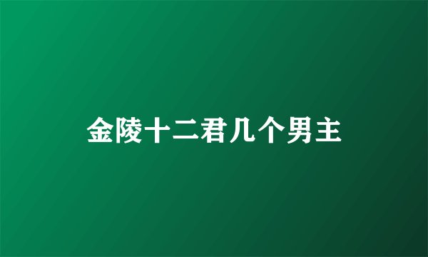 金陵十二君几个男主
