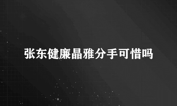 张东健廉晶雅分手可惜吗