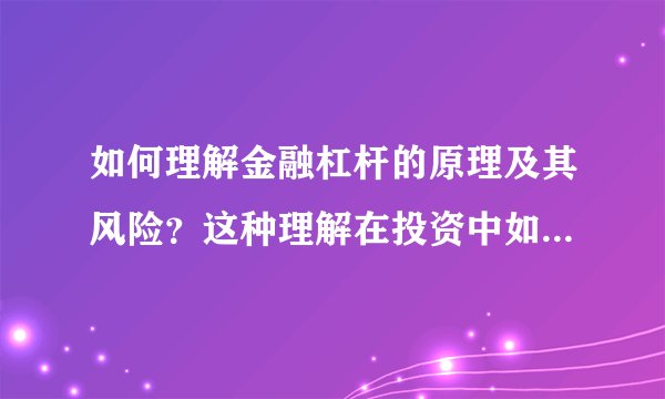 如何理解金融杠杆的原理及其风险？这种理解在投资中如何应用？