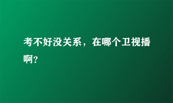 考不好没关系，在哪个卫视播啊？