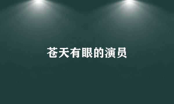 苍天有眼的演员