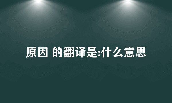 原因 的翻译是:什么意思