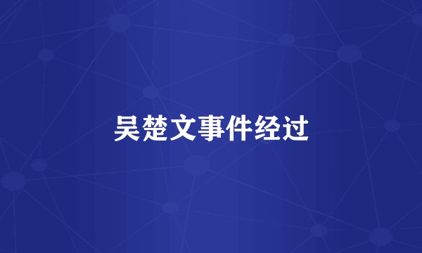 吴楚文事件经过