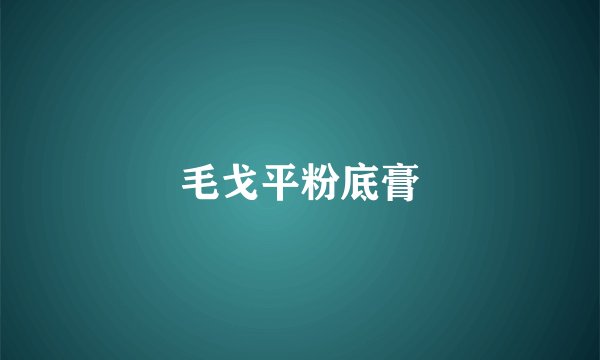 毛戈平粉底膏