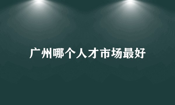 广州哪个人才市场最好