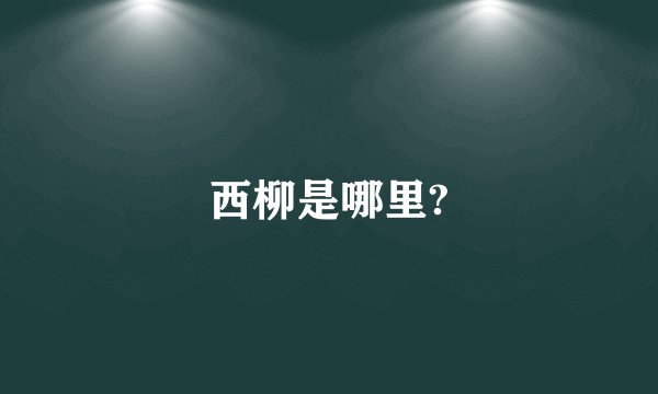 西柳是哪里?