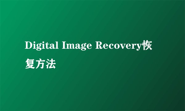 Digital Image Recovery恢复方法