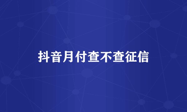 抖音月付查不查征信
