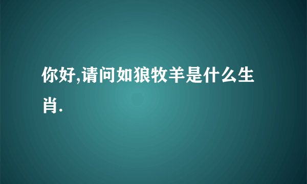 你好,请问如狼牧羊是什么生肖.
