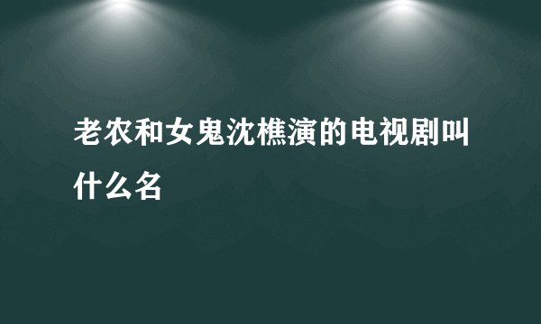 老农和女鬼沈樵演的电视剧叫什么名