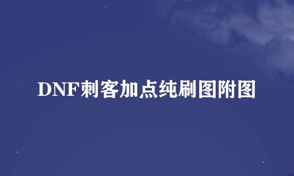 DNF刺客加点纯刷图附图