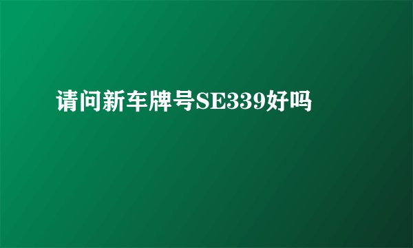 请问新车牌号SE339好吗