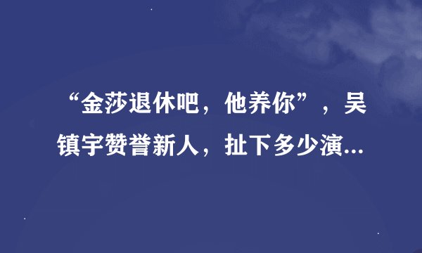 “金莎退休吧，他养你”，吴镇宇赞誉新人，扯下多少演员的遮羞布