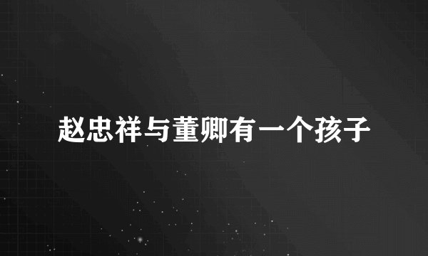 赵忠祥与董卿有一个孩子