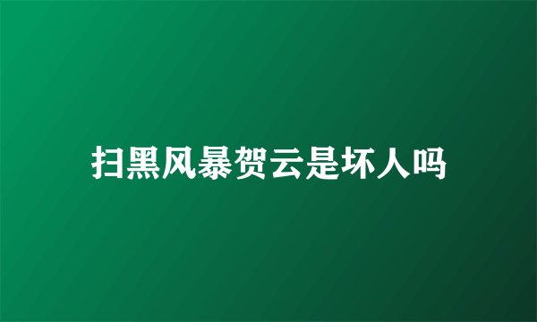 扫黑风暴贺云是坏人吗
