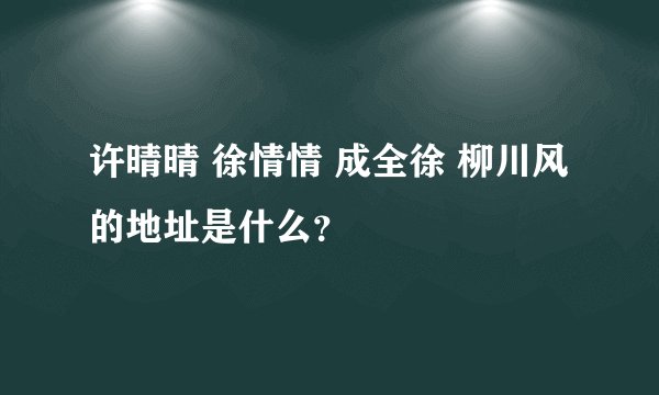 许晴晴 徐情情 成全徐 柳川风的地址是什么？