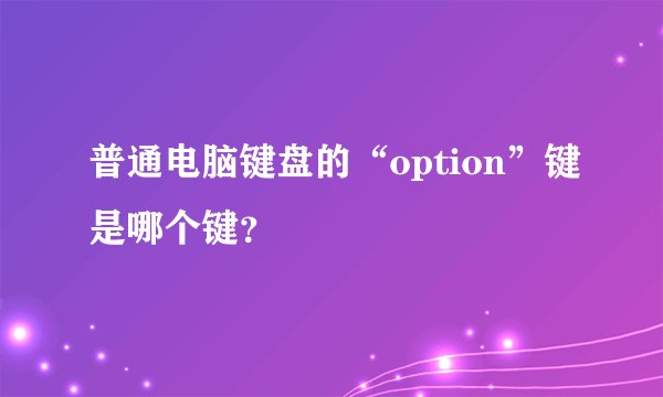 普通电脑键盘的“option”键是哪个键？