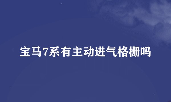 宝马7系有主动进气格栅吗