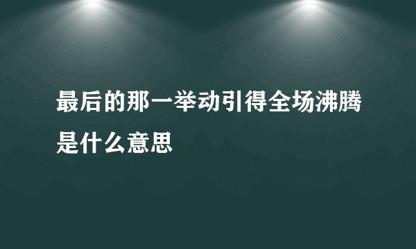 最后的那一举动引得全场沸腾是什么意思