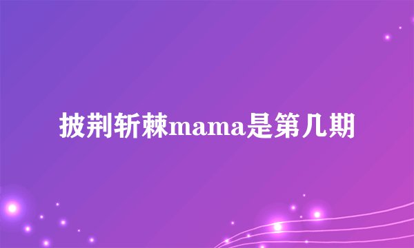 披荆斩棘mama是第几期