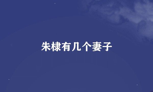 朱棣有几个妻子