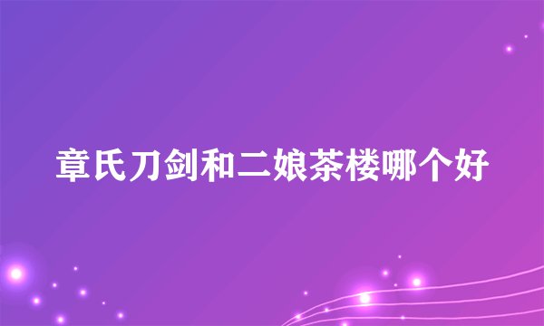章氏刀剑和二娘茶楼哪个好