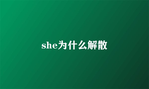 she为什么解散