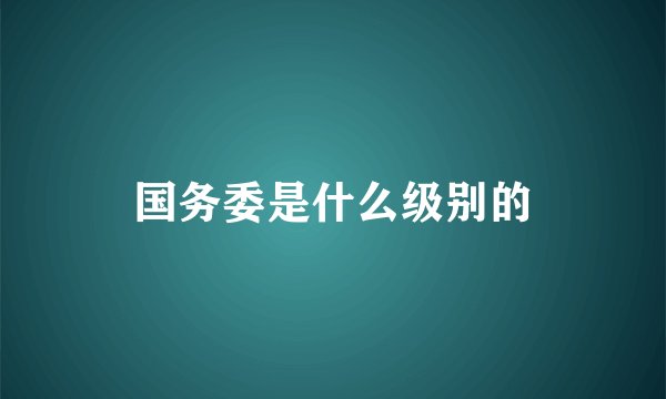 国务委是什么级别的