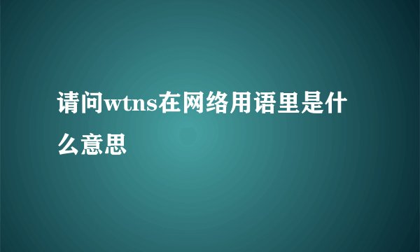 请问wtns在网络用语里是什么意思