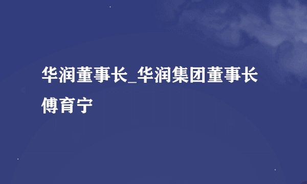华润董事长_华润集团董事长傅育宁