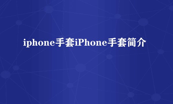 iphone手套iPhone手套简介