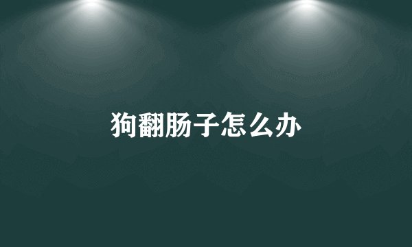 狗翻肠子怎么办