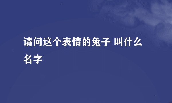 请问这个表情的兔子 叫什么名字