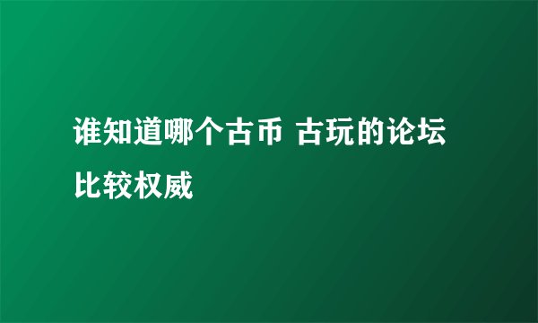 谁知道哪个古币 古玩的论坛比较权威