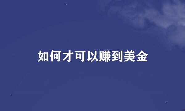 如何才可以赚到美金