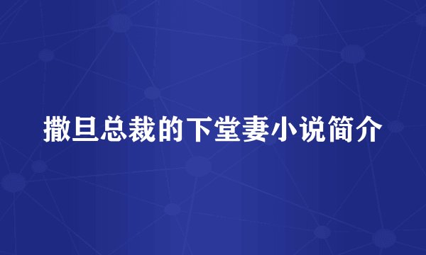 撒旦总裁的下堂妻小说简介