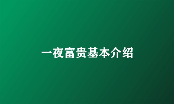 一夜富贵基本介绍
