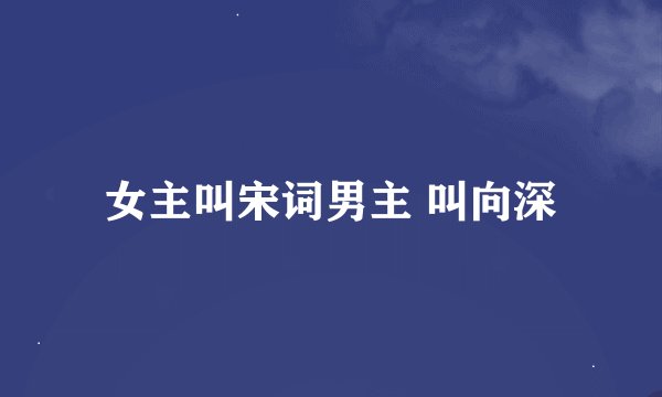 女主叫宋词男主 叫向深