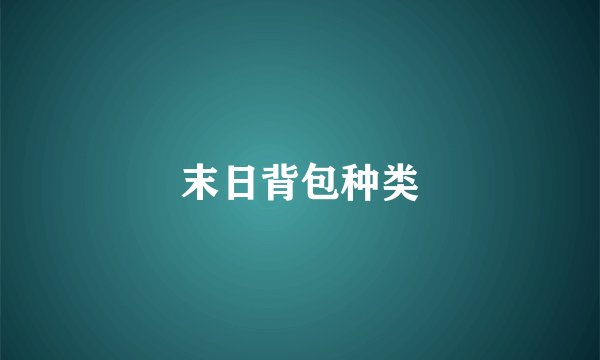 末日背包种类