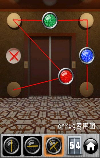 100道门大逃亡，54关，怎么过，谢谢