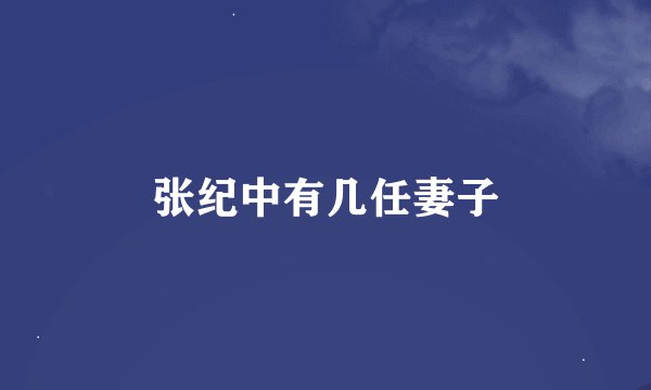 张纪中有几任妻子