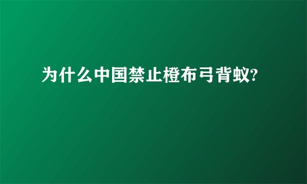 为什么中国禁止橙布弓背蚁?